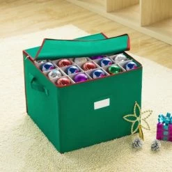DTX Intl Ornament Storage Box - Holiday Organizer with 75 Compartments, Dividers for Christmas Bulbs and Decorations, and Zip-Up Lid by Tiny Tim Totes (Green) 10 DTX Intl Ornament Storage Box - Holiday Organizer with 75 Compartments, Dividers for Christmas Bulbs and Decorations, and Zip-Up Lid by Tiny Tim Totes (Green) -Christmas Storage Sales GUEST 9454cc05 deac 46fa 9f5e e80ef83ed285