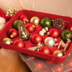 Sterilite 20 Compartment Christmas Holiday Ornament Box Storage Case (6 Pack)