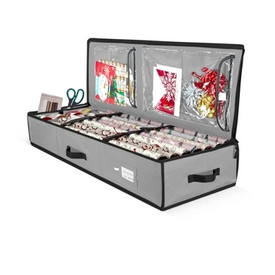 OSTO Premium Underbed Wrapping Paper Organizer with Interior Pockets Fits 18-24 40” Rolls. 600D Oxford Polyester Tear Proof Material 9 OSTO Premium Underbed Wrapping Paper Organizer with Interior Pockets Fits 18-24 40” Rolls. 600D Oxford Polyester Tear Proof Material - Image 8