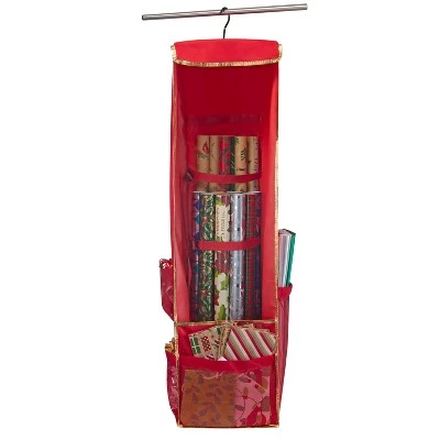 Holiday Hanging Gift Wrap & Accessory Organizer with Side Pockets - Simplify 4 Holiday Hanging Gift Wrap & Accessory Organizer with Side Pockets - Simplify - Image 2
