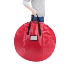 Hastings Home Christmas Tree and Wreath Storage Bags β Red, Set of 2