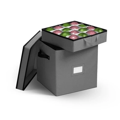 OSTO Squared Christmas Decorative Ornament Storage Box with Lid Fits 64 Holiday Ornaments of 3 in. Tear Proof, Waterproof 600D Polyester 9 OSTO Squared Christmas Decorative Ornament Storage Box with Lid Fits 64 Holiday Ornaments of 3 in. Tear Proof, Waterproof 600D Polyester - Image 7