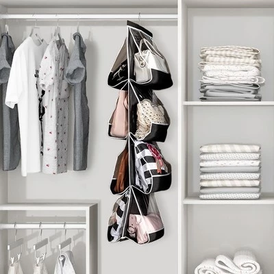 OSTO Hanging Purse Organizer; 2-Sided, 8 Pockets, Swivel Hook; Closet Handbag Holder and Organizer for 8 Purses 3 OSTO Hanging Purse Organizer; 2-Sided, 8 Pockets, Swivel Hook; Closet Handbag Holder and Organizer for 8 Purses