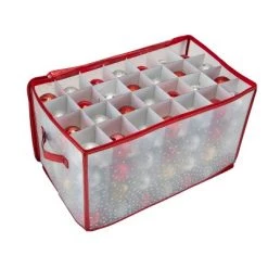 Simplify - 112ct Ornament Storage Organizer Red