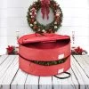 OSTO Double Attached Christmas Wreath Storage Bag Holder, Tear-Proof Extra Strong 600D Oxford, Pouch for Garlands and More