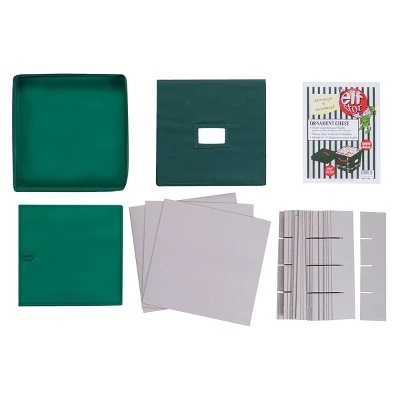 Hastings Home Holiday Ornament Storage Box Organizer With Individual Compartments and Adjustable Dividers - Green 3 Hastings Home Holiday Ornament Storage Box Organizer With Individual Compartments and Adjustable Dividers - Green