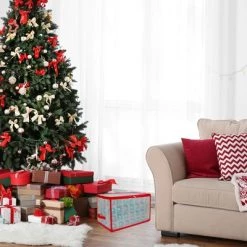 Northlight 20.5" Transparent Zip Up Christmas Storage Box- Holds 112 Ornaments