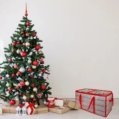 Northlight 26.25" Transparent Zip Up Christmas Storage Box- Holds 128 Ornaments 4 Northlight 26.25" Transparent Zip Up Christmas Storage Box- Holds 128 Ornaments - Image 2