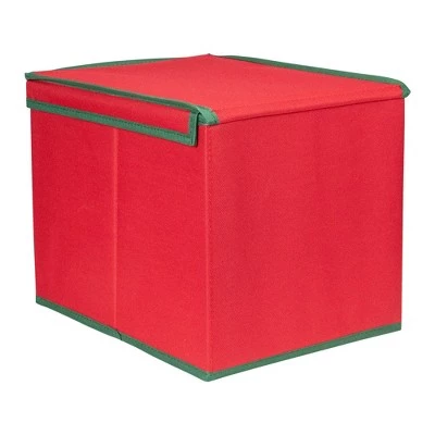 Northlight 13” Red and Green Christmas Ornament Storage Box with Removable Dividers 5 Northlight 13” Red and Green Christmas Ornament Storage Box with Removable Dividers - Image 3