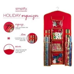 Holiday Hanging Gift Wrap Organizer with 4 Front Pockets - Simplify -Christmas Storage Sales GUEST bea76880 e20d 4ab6 b6ac 8b390d523d0d