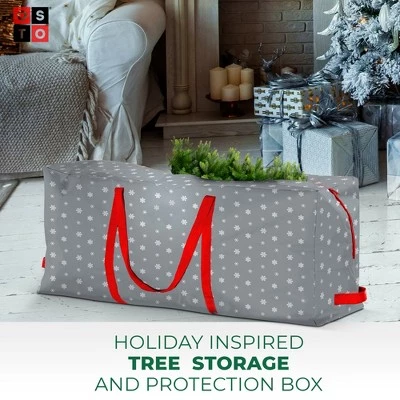 OSTO Artificial Christmas Tree Storage Bag for Disassembled Trees Up to 9 ft.; Has Shoulder Straps, 2-Way Zipper, and Card Slot, Waterproof Polyester 3 OSTO Artificial Christmas Tree Storage Bag for Disassembled Trees Up to 9 ft.; Has Shoulder Straps, 2-Way Zipper, and Card Slot, Waterproof Polyester