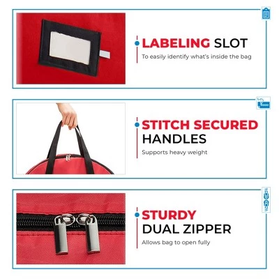 OSTO Christmas Wreath Storage Bag Holder, Tear-Resistant 420D Oxford, Year-Round Artificial Wreaths Storage Protection 2-Pack 4 OSTO Christmas Wreath Storage Bag Holder, Tear-Resistant 420D Oxford, Year-Round Artificial Wreaths Storage Protection 2-Pack - Image 2