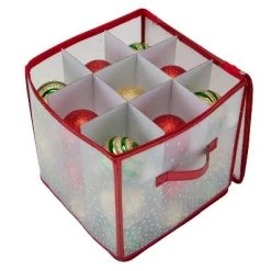 Ornament Storage Organizer Holds 27 4in Ornaments Red- Simplify