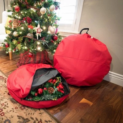 TreeKeeper Santa's Bag 36" Direct Suspend Wreath Storage Bag 7 TreeKeeper Santa's Bag 36" Direct Suspend Wreath Storage Bag - Image 5