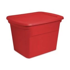 Front Page 10 Sterilite 18 Gallon Plastic Stackable Storage Tote Container Bin, Red (8 Pack)