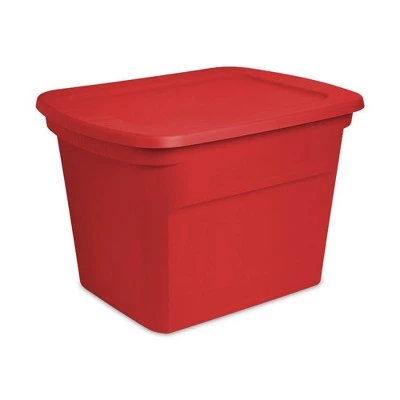 Sterilite 18 Gallon Plastic Stackable Storage Tote Container Bin, Red (8 Pack) 3 Sterilite 18 Gallon Plastic Stackable Storage Tote Container Bin, Red (8 Pack)