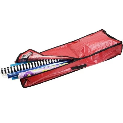 Home Basics Textured PVC Christmas Wrap Storage Bag, Red 5 Home Basics Textured PVC Christmas Wrap Storage Bag, Red - Image 3