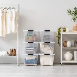 IRIS USA Plastic Storage Bin with Lid and Secure Latching Buckles -Christmas Storage Sales GUEST ee4e689c 640c 494b 8203 f284eec930a7