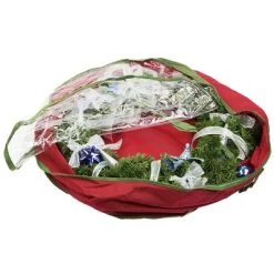 Home Basics Textured PVC 30" Christmas Wreath Bag, Red/Green -Christmas Storage Sales GUEST f5300654 f4bd 4b29 b36e 94acdcc11b37
