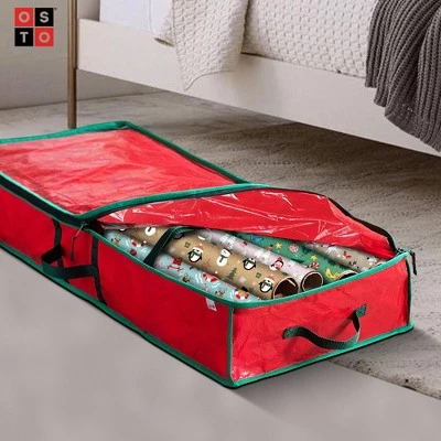 OSTO Underbed Gift Wrap Storage Bag and Accessory Organizer Fits 18-24 Standard Rolls of 40”. Tearproof and Water-Resistant 5 OSTO Underbed Gift Wrap Storage Bag and Accessory Organizer Fits 18-24 Standard Rolls of 40”. Tearproof and Water-Resistant - Image 3