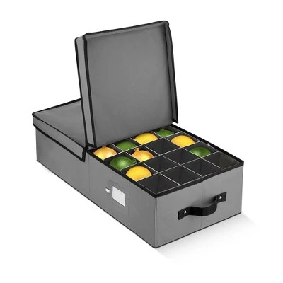 OSTO Underbed Christmas Ornament Storage Box with Lid and Trays; Fits 64 Holiday Ornaments of 3 inches Tear Proof, Waterproof, 600D Polyester 7 OSTO Underbed Christmas Ornament Storage Box with Lid and Trays; Fits 64 Holiday Ornaments of 3 inches Tear Proof, Waterproof, 600D Polyester - Image 5