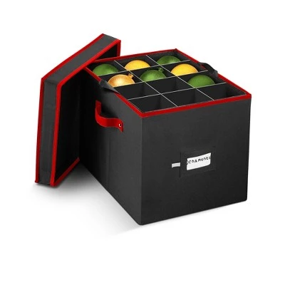 OSTO Christmas Ornament Storage Box with Lid and Trays; Fits 36 Holiday Ornaments of 4 inches Tear Proof, Waterproof, 600D Polyester 6 OSTO Christmas Ornament Storage Box with Lid and Trays; Fits 36 Holiday Ornaments of 4 inches Tear Proof, Waterproof, 600D Polyester - Image 4