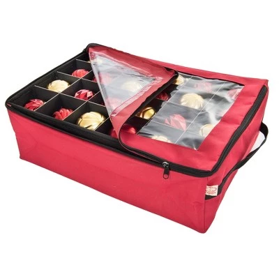 Northlight 2-Tray Red Christmas Ornament Storage Bag - Holds up to 48 Ornaments 4 Northlight 2-Tray Red Christmas Ornament Storage Bag - Holds up to 48 Ornaments - Image 2